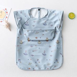 Denmark Childrens Whole Body Waterproof inside-out Bib Baby Eating Bib Soft Baby Food Anti-Dirty Eating Bib