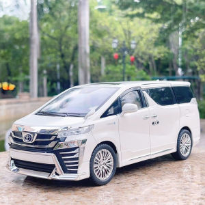 1:18 Vellfire Alphard MPV Model Alloy Diecast Car Toys Automatic Door Shock Absorption Sound Light Pull Back Vehices Present Boy