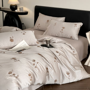Kiss Dear | Luxury Purple Jacquard Cotton Bedding Set 4-Piece