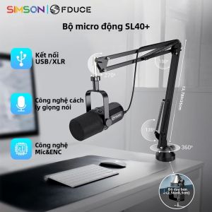 Bộ Micro Động FDUCE SL40+ USB/XLR Có Đầu Ra Tai Nghe Tay Đỡ Cách Âm Cho PC PS5/4 Mixer Thu Âm Đơn Hướng