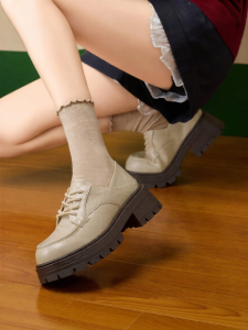 Josiny | Thick-soled Lace-up Spring Chunky-heeled Loafers