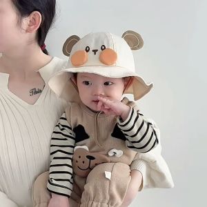 [พร้อมส่ง] หมวกเด็ก 1 - 3 ปี รอบหัว:48-50 cm. หมวกบักเก็ตเด็ก ผ้า COTTON แต่งลายการ์ตูนกระต่าย หนู สุนัข และคาปิบาร่า 🐰🐶 หมวกสำหรับเด็กใส่กันแดด หมวกเด็กผู้หญิง หมวกเด็กผู้ชาย หมวกปีกรอบ หมวกแฟชั่นเด็ก หมวกลายการ์ตูน มีสายคล้องคาง มี 4 สีให้เลือก