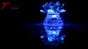 (GIÁ 1 CÁI) Đèn pha lê hoa sen nguyên khối trưng bàn thờ trang trí tủ thờ phật thờ quan âm PL40