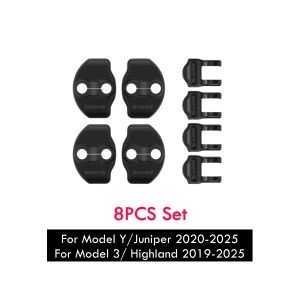 For Tesla Model Y/Juniper Model 3/Highland 2019- 2025 ABS Door Striker Cover with Hinge Cover Carbon Edition Door Lock Protector