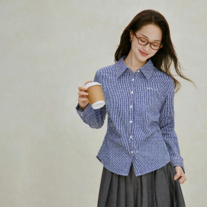 INMAN | Xinjiang Cotton Commuter Waist-Cinching Plaid Long Sleeve Shirt