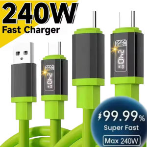 240W USB Type C Fast Charge Cable Power Display Type C Super Fast Charging Date Wire For Samsung Huawei Xiaomi