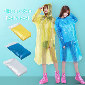 【Free Shipping】Disposable Long Raincoat Adult Men Women Outdoor Waterproof Portable Scenic Area Travel Transparent Rain Poncho