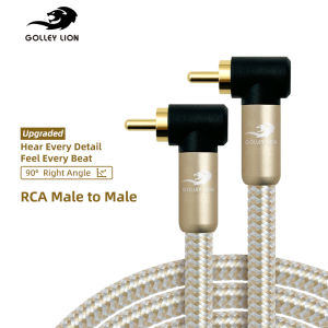 GOLLEY LION 90 Degree RCA Cable Right-Angel to Right-Angel Coaxial Cable Subwoofer Cable Male to Male for Amplifier