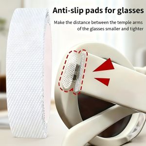 100CM Glasses Anti-Slip Stickers Anti-Fall Temple Pads for Frame Connection Reduce Temple Gap & Prevent Slipping