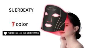 7Colors LED Face Mask Neck Set or Facial Mask Electric Silicone Facial Photon Flexible Skin Repair Oil Control Anti Brighten