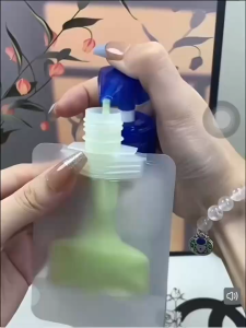 Travel Dispensing Bottle for Lotion and Bath Empty Portable Squeezing Bottles for Makeup and Toiletries Vacation