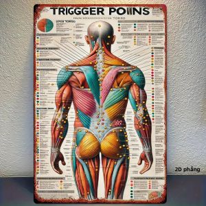 CIFbuy | Vintage Muscle Trigger Points Metal Tin Sign Anatomy Trang Trí Tường Cho Phòng Khám Vật Lý Trị Liệu - Trang Trí Nội Thất Bằng Kim Loại