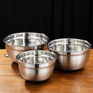 Stainless Steel Basin Deep Extra Thick Egg Pots round Non-Slip Dough Basin Kitchen with Lid For Home Cuisine Blending Bowl