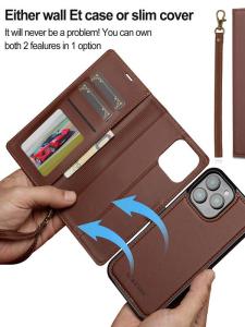 Simple Luxury Magnetic Absorption Phone Case for iPhone 16 pro Max Detachable Flip Cover Anti-Fall Full Protection Business Style