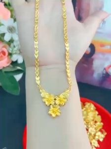 Dây chuyên cưới hoa mai chuẩn 24.k kèm hộp nhung K693