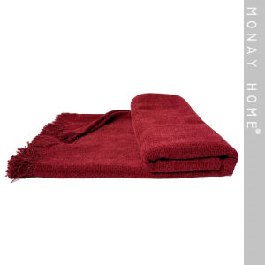 Modern Minimalist Nordic Red Wine Color Sofa Sample Room Volcano Red Blanket Bed Tail Tassel Cover Blanket Living Room