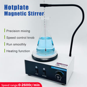 2L Mixer 0-2600RPM Magnetic Heater Temperature Control Speed ​​Heating Plate Laboratory Equipment