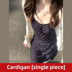 French Floral Print Halter Dress Womens Summer Slimming Long Gown Unique Design Early Autumn City Commute Casual Date Wear