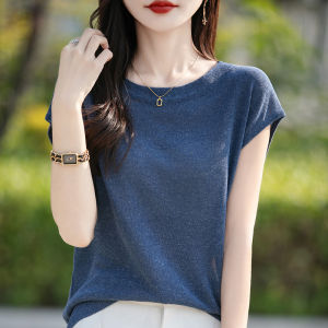 YUEXINYIRONG | French Design Lyrca Fly Sleeve Tee Breathable Loose Slimming