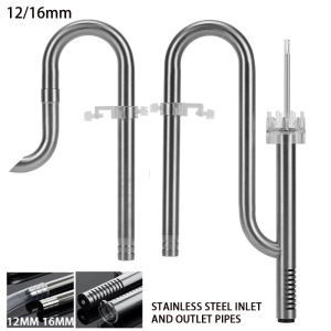 ZRDR | ZRDR Aquarium Lily Pipe with Surface Skimmer Inflow and Outflow Stainless Steel for Aquarium Filter Planted Fish Tank Filter