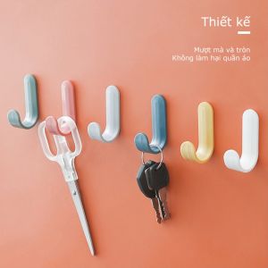 Móc treo đồ dán tường mini chữ J đa mục đích Móc tự dính không cần đinh-HAUSE