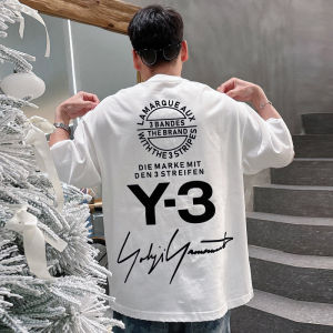 Summer Trendy Brand Letter Signature Flocking Print Casual Half Sleeve Top Hong Kong Style Loose Sports Short Sleeve T-Shirt Men INS
