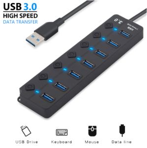 USB 3.0 Hub 4/7 Port Extended Charger Adapter High Speed Multi USB Power Hub