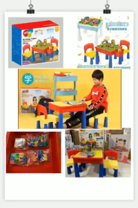 Multi Function Toy Kids Lego Study Table Building Blocks Study Drawing Lego Duplo Table & Kids Desk