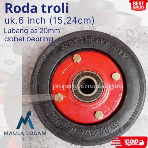 RODA Troli karet swallow 6 inch l roda lorry karet swallow | roda gerobag dorong ban mati