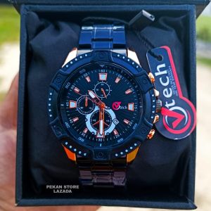 JAM Tangan Pria V Tech Original Fitur Tanggal Aktif /Jam Tangan Cowok Strap Rantai Stainlees Steel Quart Analog Jam Tangan Pria Terbaru Water Resistant Tanggal Aktif / JAM Tangan Pria MURAH COD FREE BOX DAN batrai Cadangan Jam Tangan V Tech Original