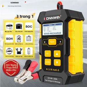 Máy Kiểm Tra Và Sửa Chữa Ắc Quy Ô Tô Tự Động KONNWEI KW510 12V Với Bộ Sạc 5A Dành Cho Ắc Quy Ướt Khô AGM Gel Axit Chì