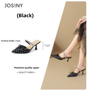 Josiny | Polka Dot Open Back High Heel Sandal