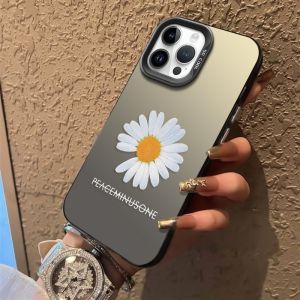 เคสโทรศัพท์มือถือลายดอกเดซี่รุ่นใหม่สำหรับผู้หญิง ดีไซน์เก๋ไก๋ ป้องกันการตกหล่น ด้านนอกเป็นอะคริลิก เหมาะสำหรับ Apple