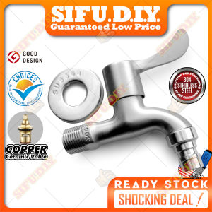 Premium Faucet Water Tap Hose Bib Pillar Tap For Bathroom Washing Machine Outdoor Water Supply Tap Satin Stainless Steel