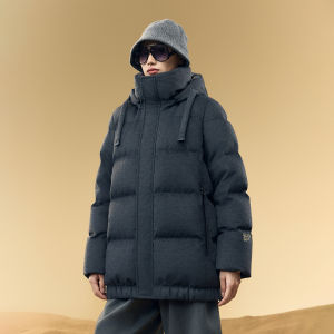 Guvet | Winter Short Women Down Jacket with Black Goose Feather Filling