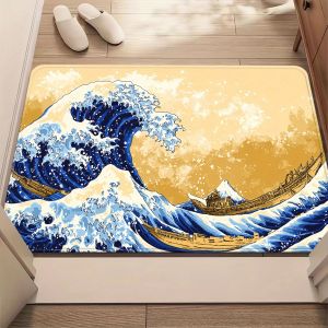 Thảm Trải Sàn Thấm Hút Sóng Lớn 100% Polyester Phong Cách Hiện Đại Không Thấm Nước Chất Liệu Không Dệt Dùng Cho Phòng Tắm Phòng Ngủ Phòng Khách Trong Nhà Và Ngoài Trời