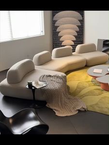 BUNISE โซฟาผ้าทรงเกาะ สไตล์มินิมอลอิตาลี ดีไซน์โค้ง มอดูลาร์อิสระ เหมาะสำหรับห้องนั่งเล่นเพนต์เฮาส์หรือบ้านเดี่ยวขนาดใหญ่ รุ่น Corse จัดส่งฟรีทั่วไทย