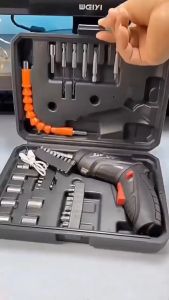 ไฟฟ้าสว่านเสริมความสวย รวมกัน 48 ชิ้น 4.2V ไขควงอเนกประสงค์ บรรยากาศนัยความงาม การเจาะและการน๊อตสามารถทำได้ง่าย ขนาดกะทัดรัด มีประสิทธิภาพ มีฟังก์ชั่ ไฟฟ้ามุมปรับได้ สว่านกระแทก และสว่านกระแทก