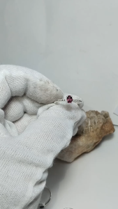 T83แหวนเงินแท้พลอยโรโดไลต์พร้อมส่ง