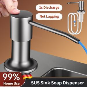 304 Stainless Steel Sink Soap Dispenser Washing Detergent Press Kitchen Sink Presser Extension Pipe