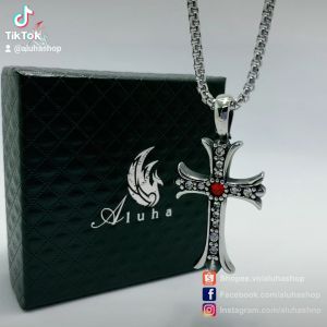 Dây chuyền Titan Chrome Heart thánh giá đính đá đẹp không tì vết có 2 màu lựa chọn - NL173 - Aluha