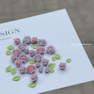 Nich Nail Ornament Carved Three-Dimensional Rose Handmade Pile Rhinestone Nail Crystal Camellia Retro Mixed Bow Knot