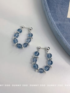 ต่างหูคริสตัล Topaz ดีไซน์เรียบง่าย สไตล์เกาหลี เครื่องประดับแฟชั่นสำหรับผู้หญิง ต่างหูรูปทรงเรขาคณิต