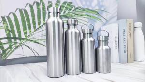 Stainless Steel Thermos Water Bottle Leak-proof Double Wall Large Capacity Wide Mouth Sports Water Bottles For Cycling