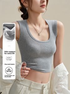 Miiow | Fashionable Cat Woman Crop Top Slim Fit Belly Baring Summer Vest Shoulder Pad Cover Side Breast Warm Weather Wear Outerwear