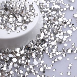 คริสตัลแก้วหลากหลายขนาด 1440 ชิ้น แบบติดเอง สำหรับตกแต่งเล็บ งานฝีมือ รองเท้า ของตกแต่งต่างๆ ไม่ต้องใช้ความร้อน