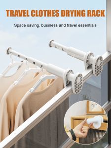 ❤️Original Ready Stock❤️Portable Retractable Clothes Drying Rack/Travel Clothes Drying Rack for Hotel Use/Quick-Dry Portable Drying Rack for Travel/No-Hole Drilling Retractable Drying Rack免打孔晾衣架