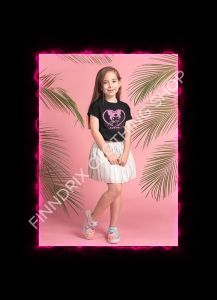 Terno T-shirt & Jogger Kuromi heart design for girl kids (Silk Screen Print)