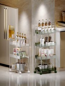 Art Living Multipurpose 3-Tier/4-Tier Slim Trolley Rack/Bathroom Storage/Kitchen Rack with Wheels/Stationery Storage