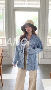Rompi Jeans Wanita - Rompi Jeans Wanita Jumbo - Jaket Jeans Light Blue - Jaket Jeans Acid - Jaket Denim Wanita Terbaru